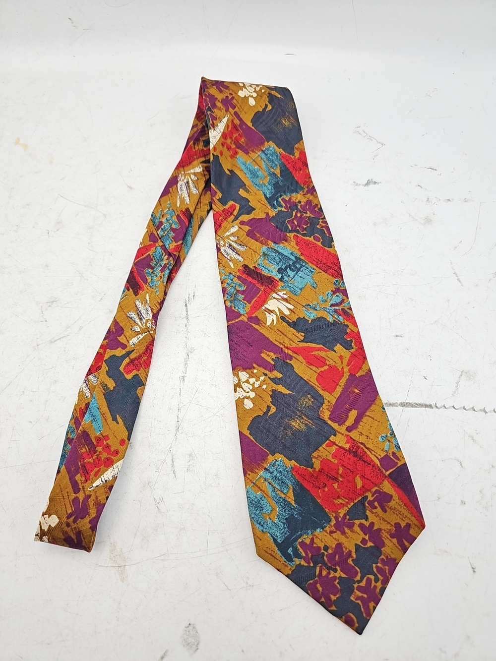 Bugatti Multi-Color Abstract Silk Tie